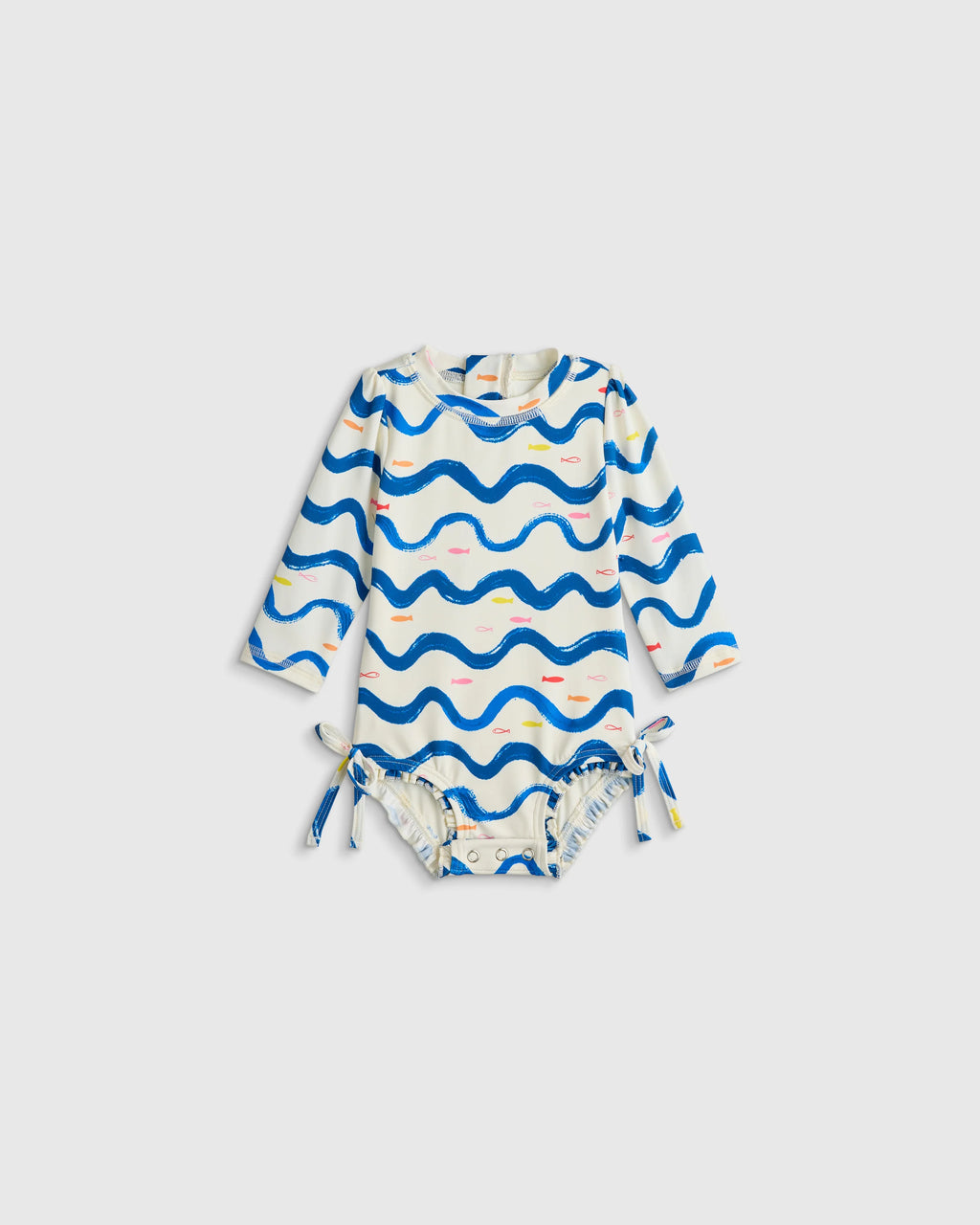 Long Sleeve Tie One-Piece Swimsuit - 0-3M / Soft Ditsy Floral