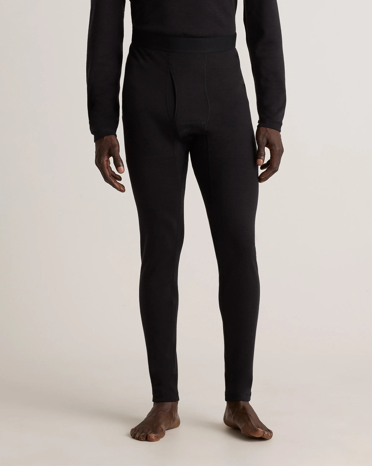 100% Merino Wool Cold Weather Base Layer Bottoms - S / Black Main image