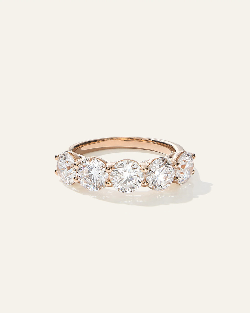 Lab Grown Diamond Five Stone Band - 4 / Yellow Gold