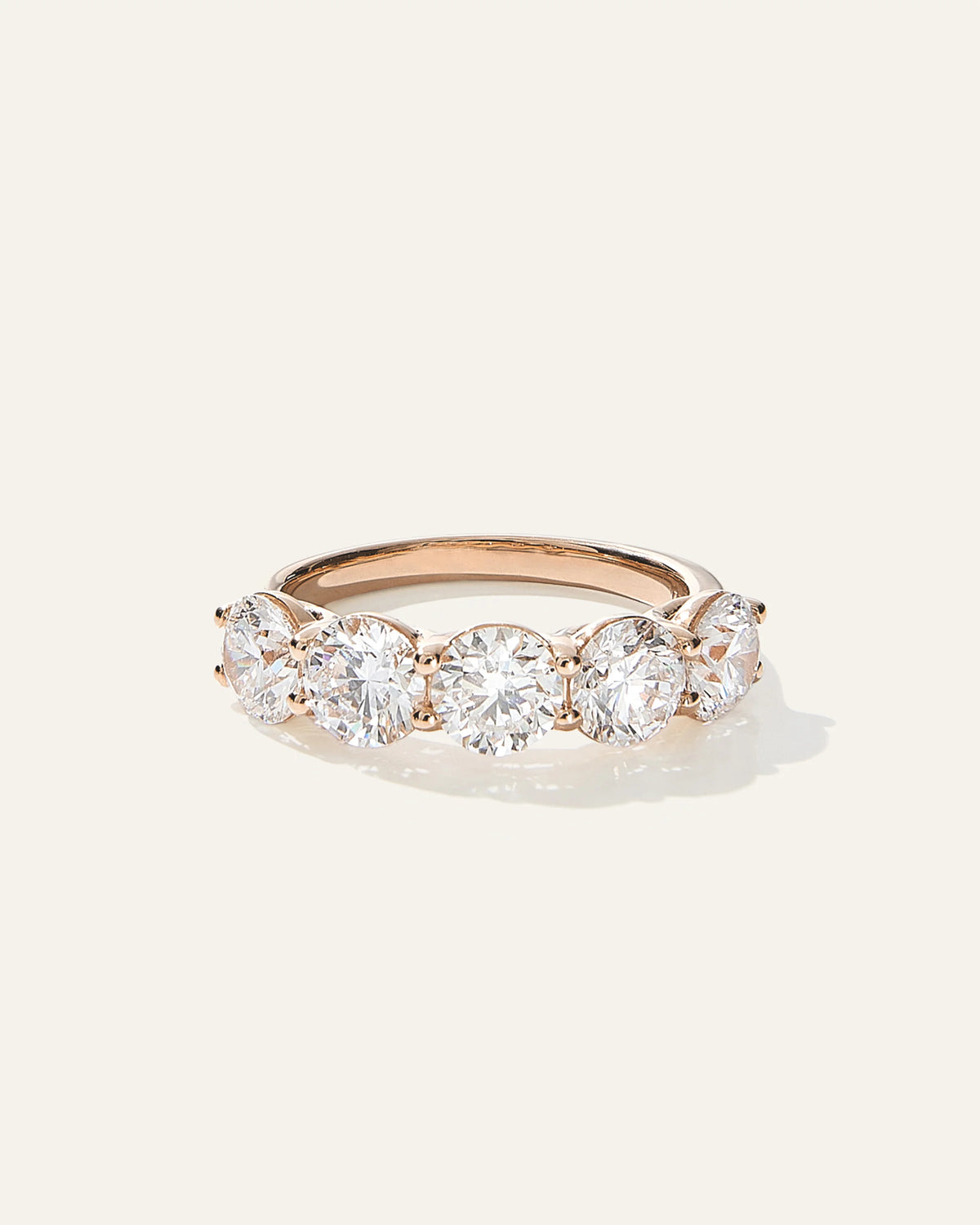 Lab Grown Diamond Five Stone Band - 4 / Yellow Gold