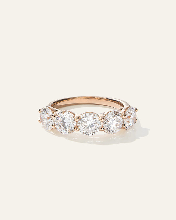 Lab Grown Diamond Five Stone Band - 4 / Yellow Gold