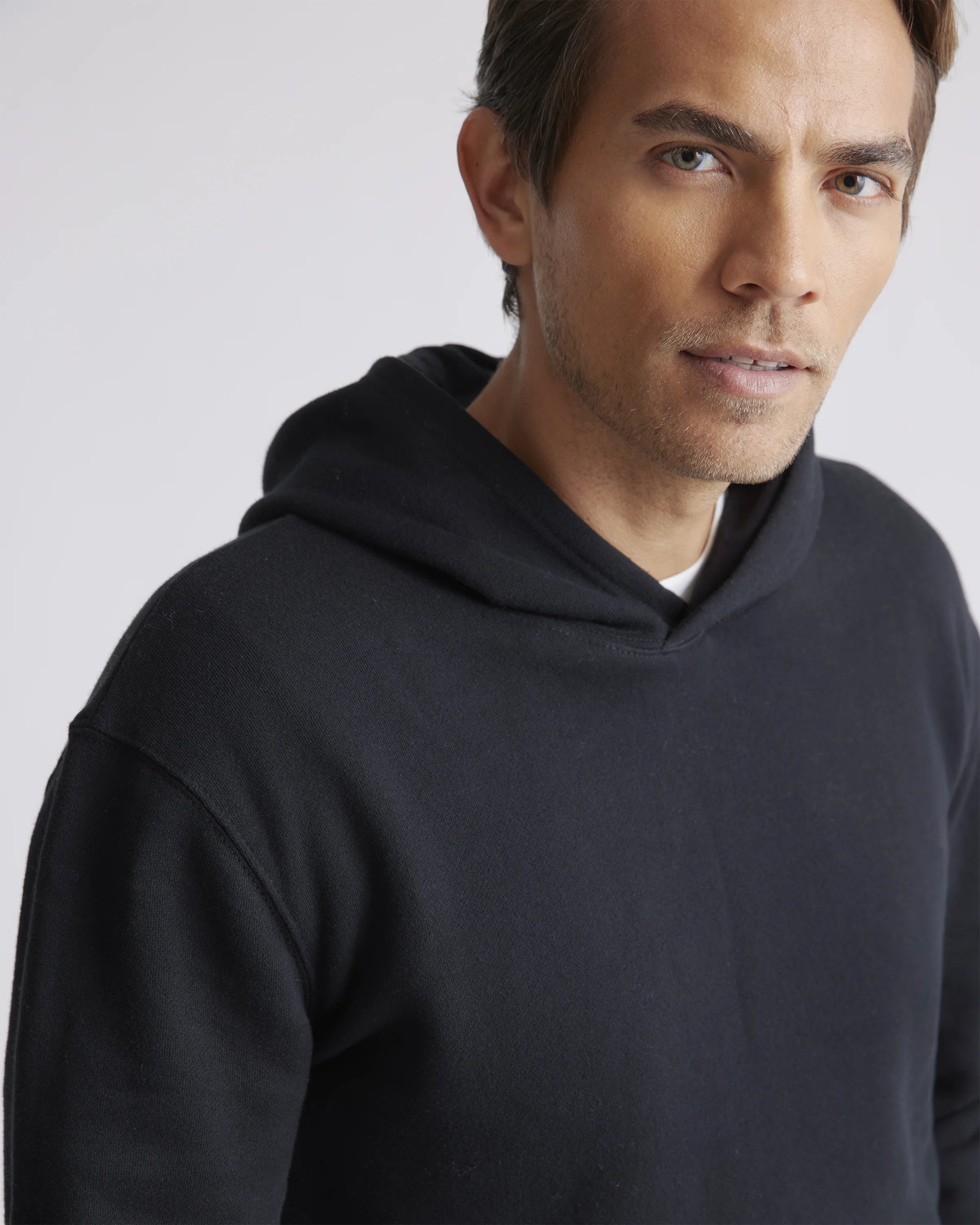 Organic Heavyweight Fleece Hoodie - S / Black Secondary image