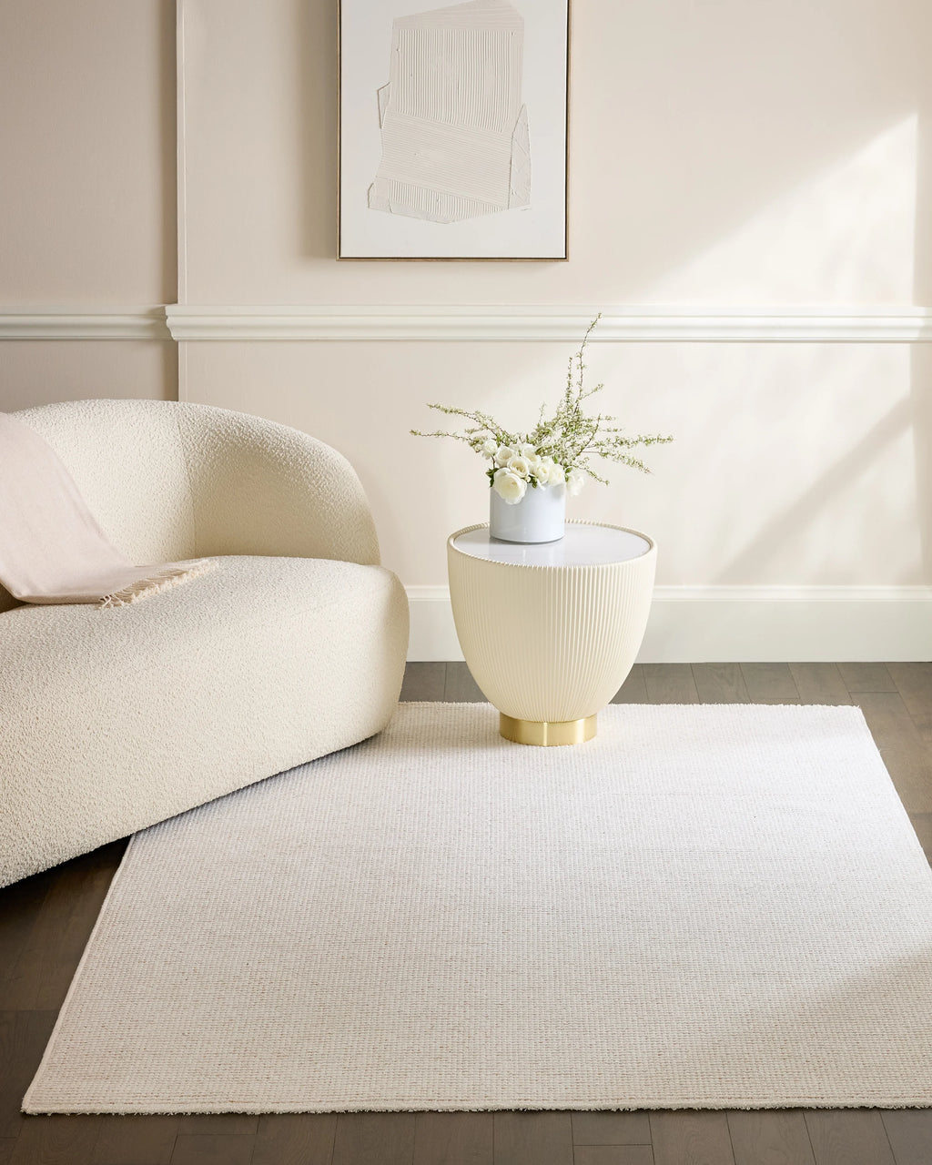 Ophelia Cotton-Blend Performance Rug - 5'3" x 7'6" / Beige