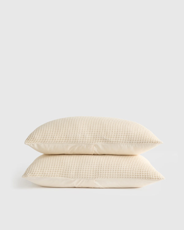 Organic Waffle Sham Set - Standard / White