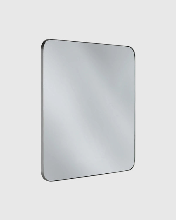 Square Metal Framed Wall Mirror - One Size / Black Metal Frame