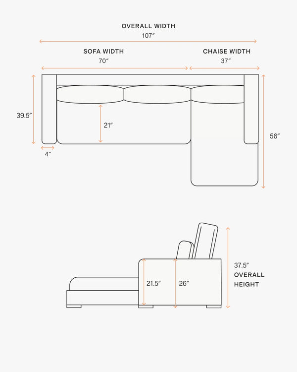 Brennan Chaise Sectional in Performance Velvet - Right Arm / Pine