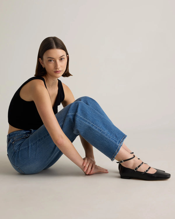Bella Stretch Relaxed Straight Jeans - 24 / Atlantic Blue