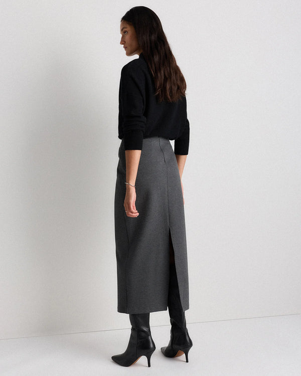 Ultra-Stretch Ponte Maxi Pencil Skirt - XS / Navy