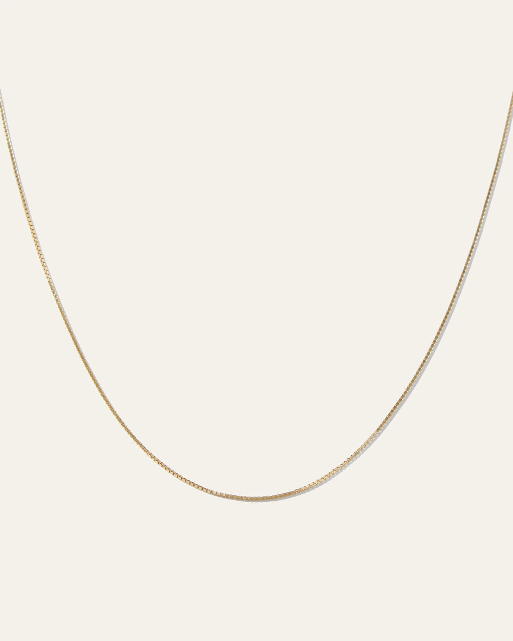 14K Gold Petite Box Chain Necklace - One Size / Yellow Gold