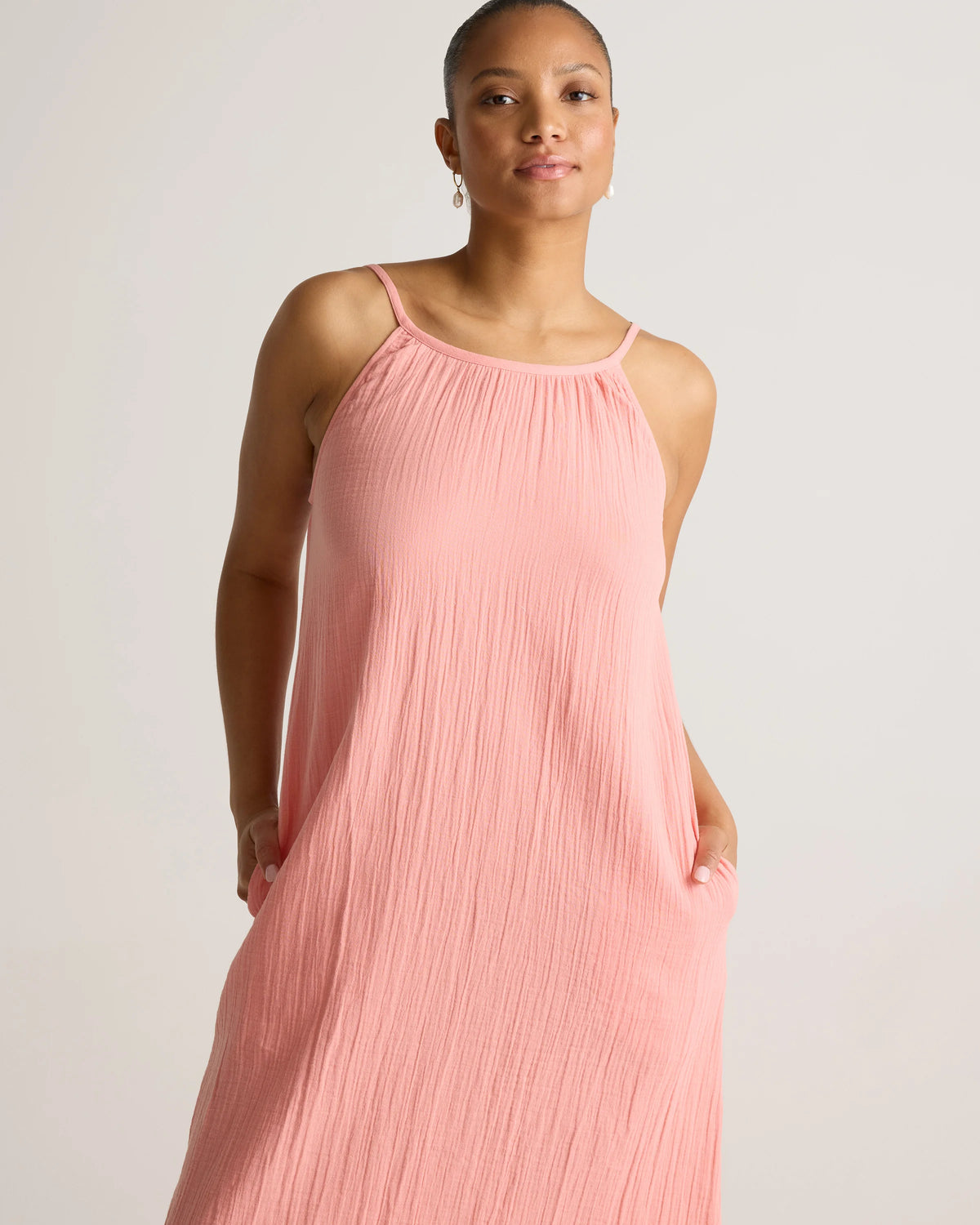 100% Organic Cotton Gauze Sleeveless Maxi Dress - XS / Spiced Orange