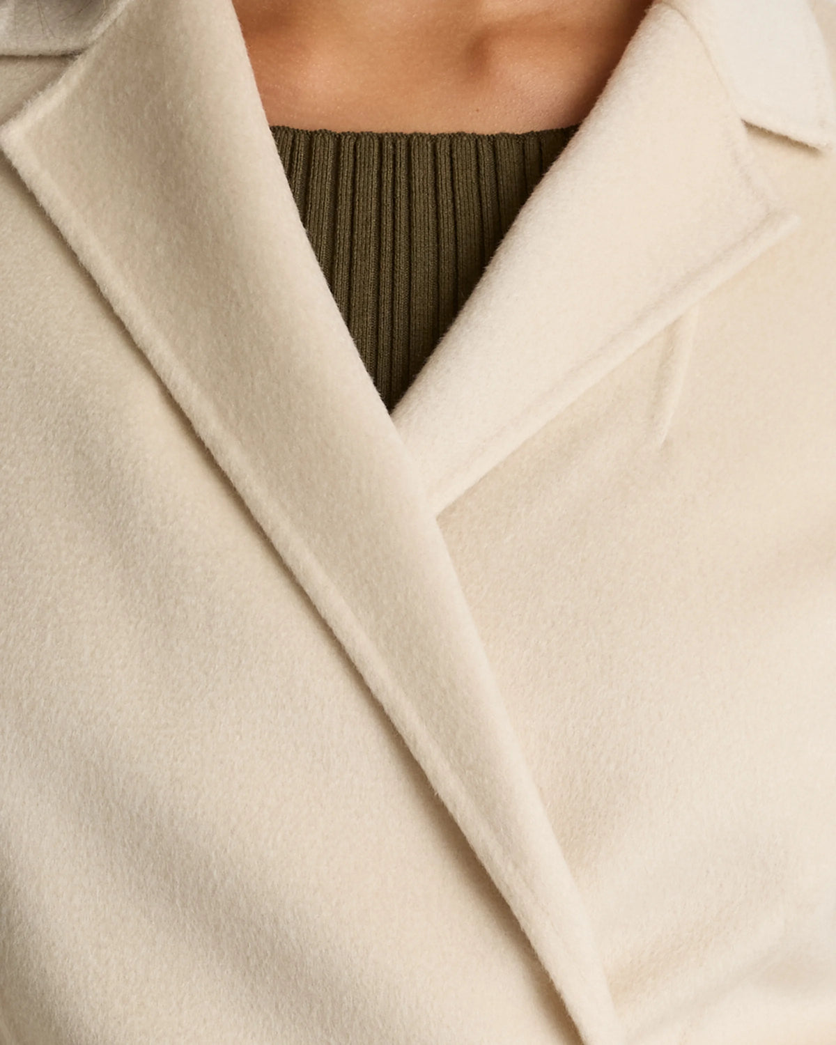100% Mongolian Cashmere Double-Faced Wrap Coat - XS / Camel