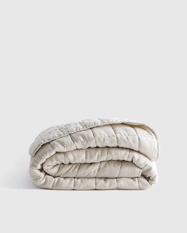 European Linen Box Quilt - Twin / Dusty Mauve