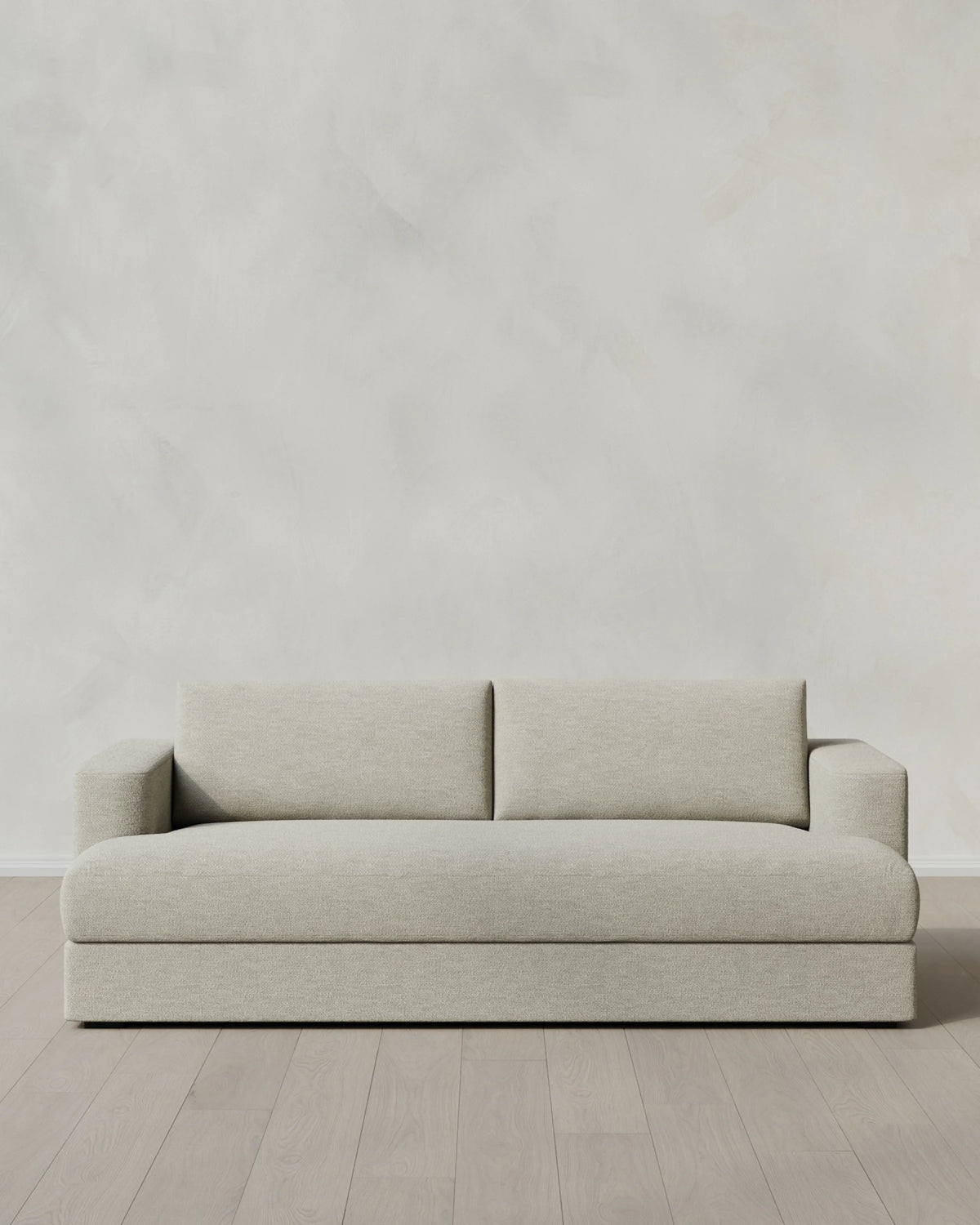 Sierra Curved Arm Sleeper Sofa in Performance Basketweave - One Size / Flax