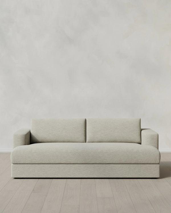 Sierra Curved Arm Sleeper Sofa in Performance Basketweave - One Size / Flax