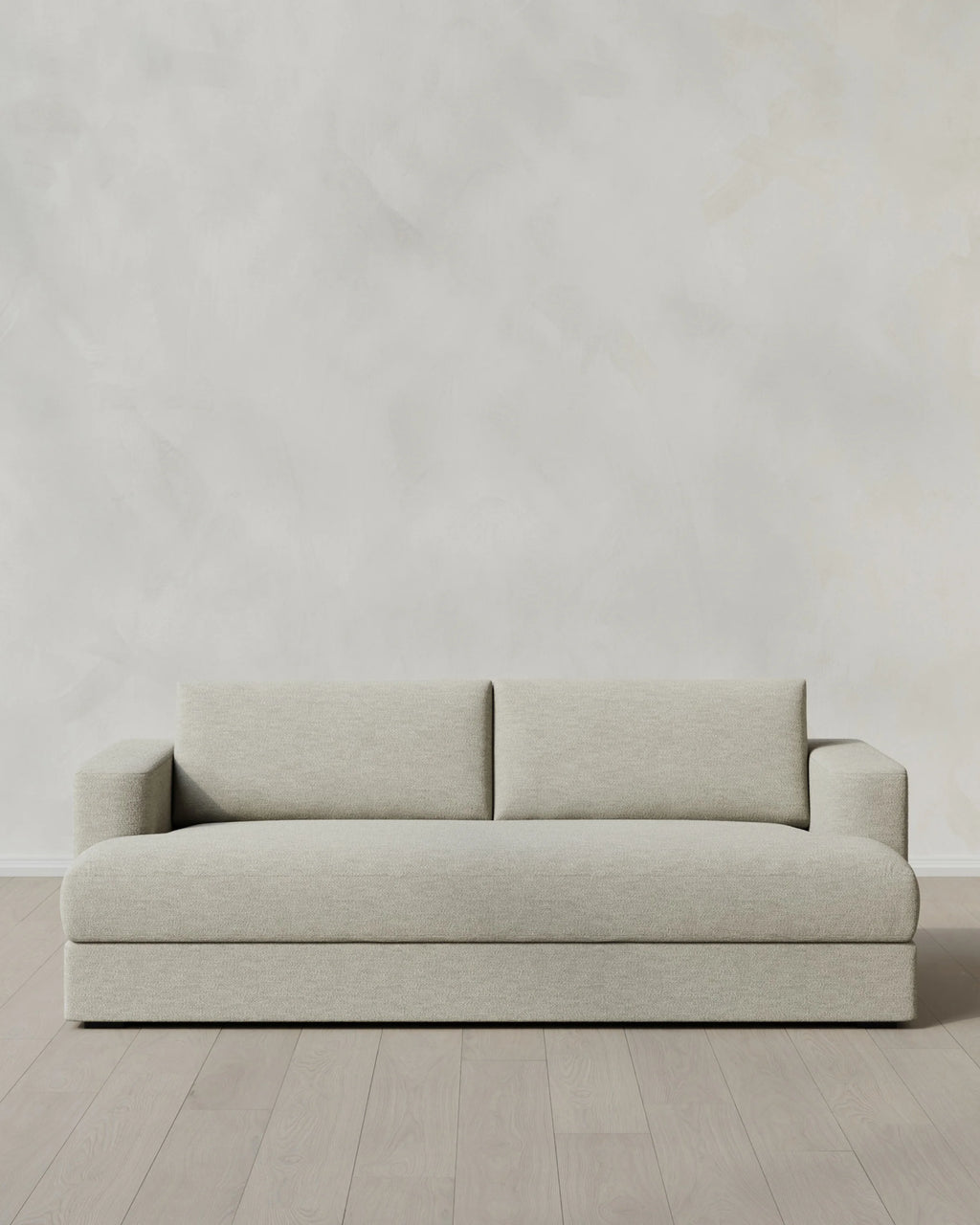 Sierra Curved Arm Sofa in Performance Basketweave - 7ft / Flax