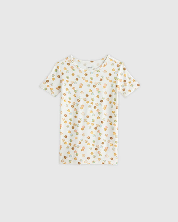 Bamboo Short Sleeve and Shorts Pajama Set - 2T / Lavender Hearts