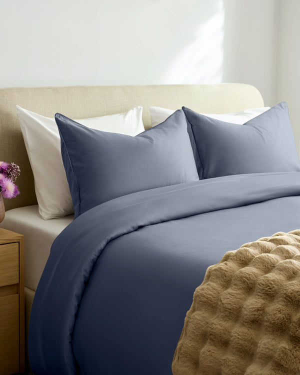 Organic Cotton Sateen Sham Set - Standard / Mineral