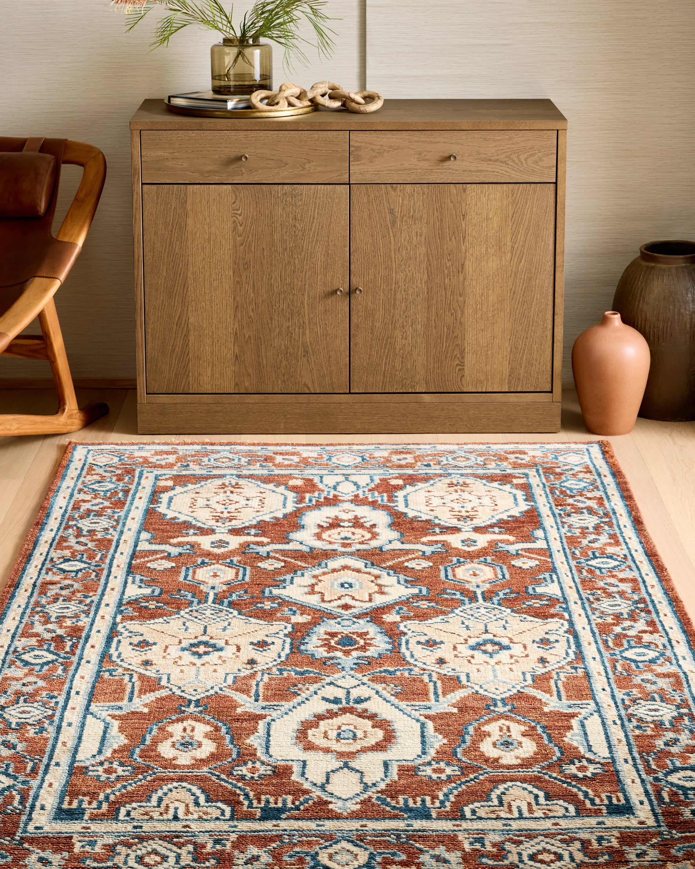 Calypso Hand-Knotted Wool Rug - 3' x 5' / Rust Secondary image