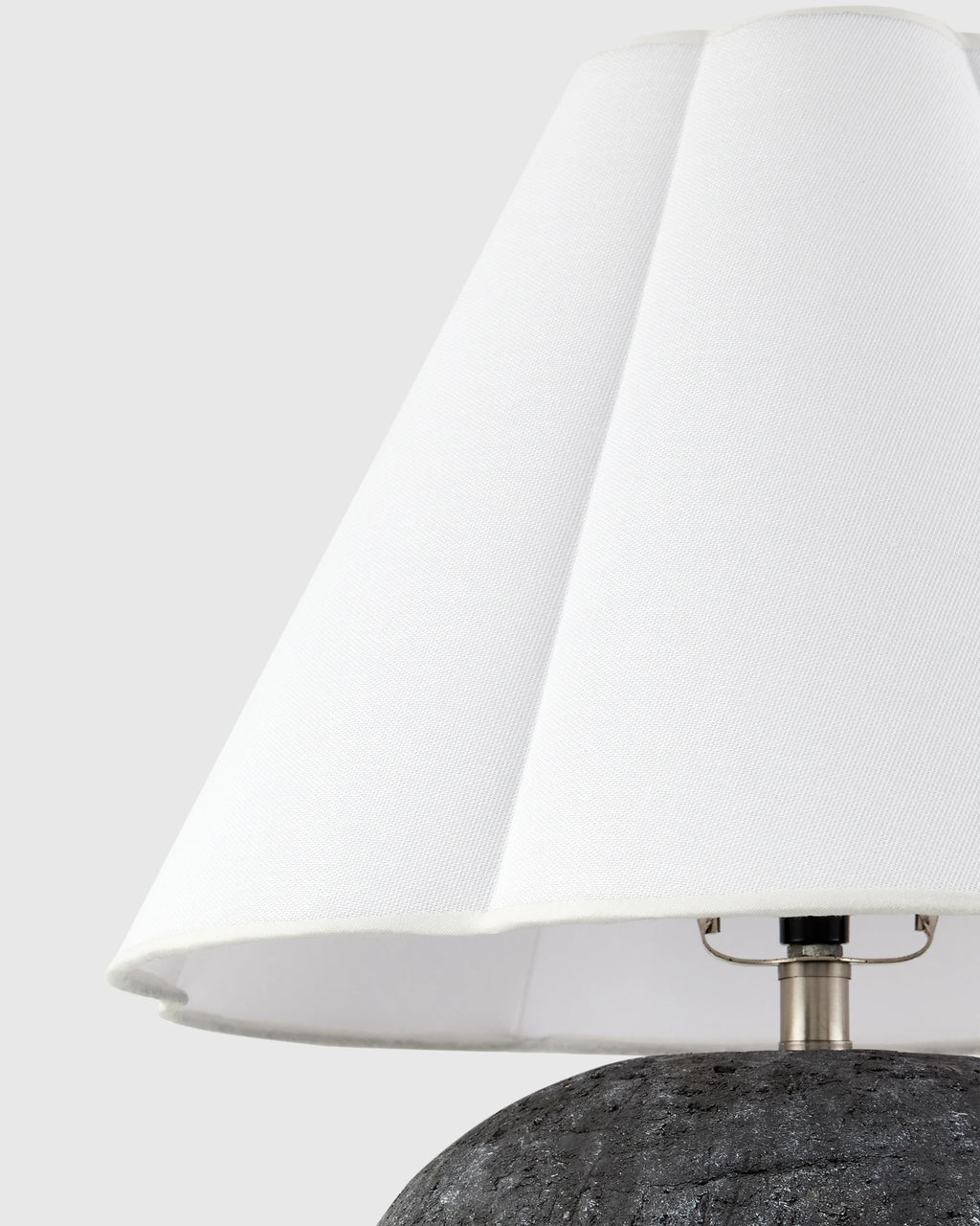 Rustic Cement Table Lamp with Fluted Shade - One Size / Black