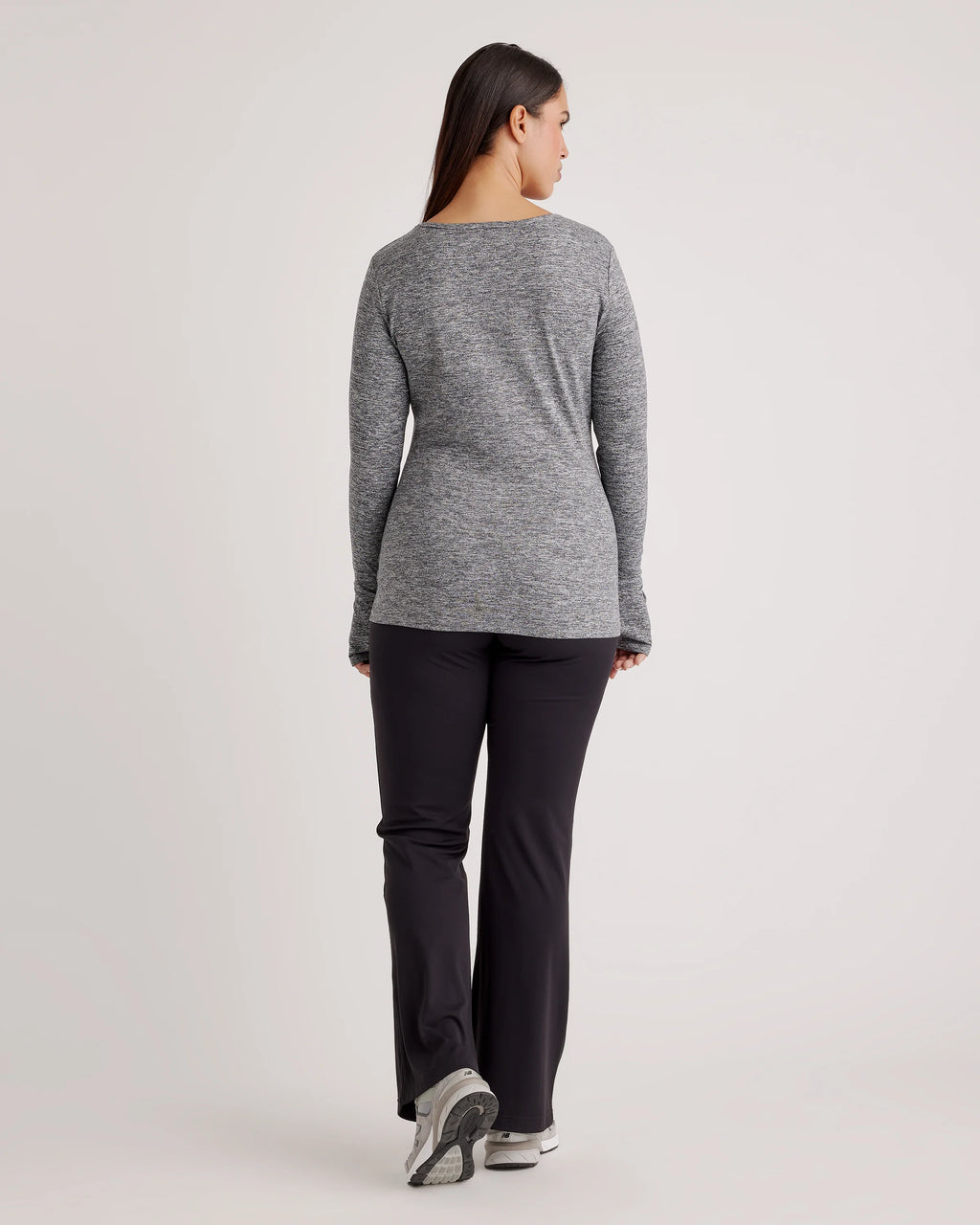Ultra-Soft Fitted Long Sleeve Top - XS / Heather Navy