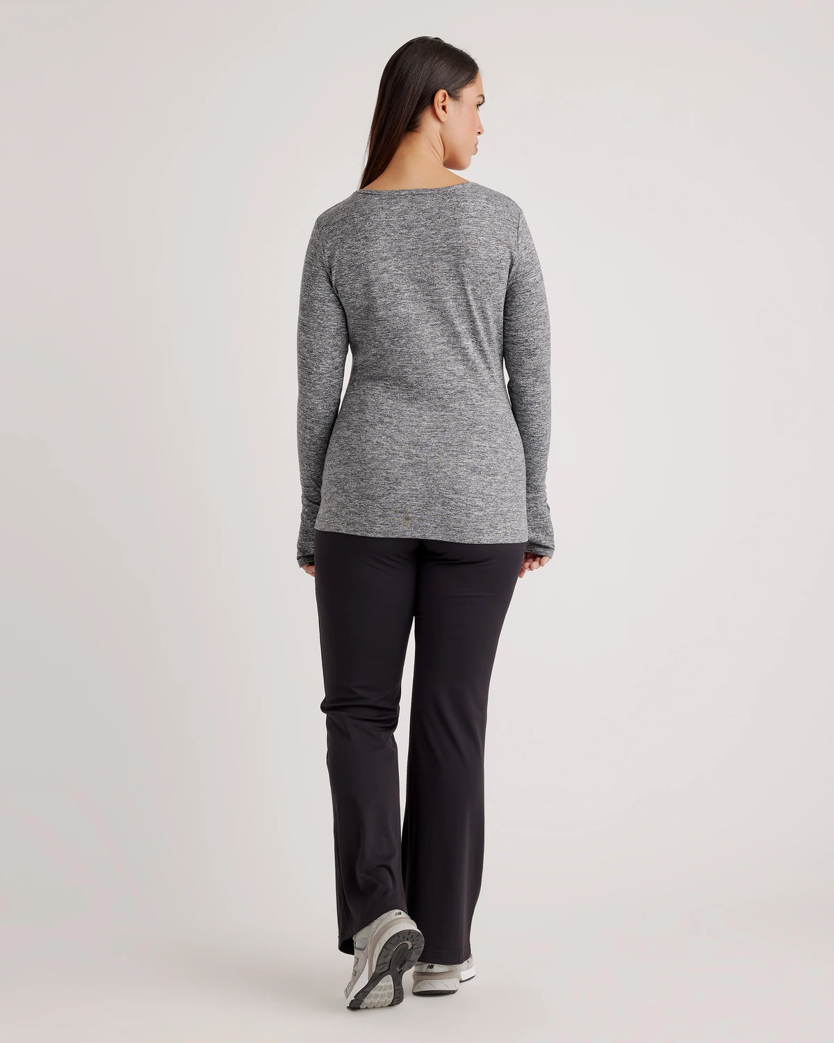 Ultra-Soft Fitted Long Sleeve Top - XS / Heather Navy
