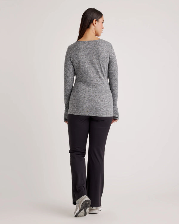 Ultra-Soft Fitted Long Sleeve Top - XS / Heather Navy