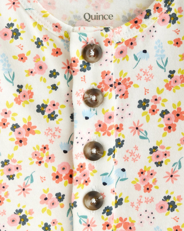 100% Organic Cotton Romper - 2T / Multi Floral