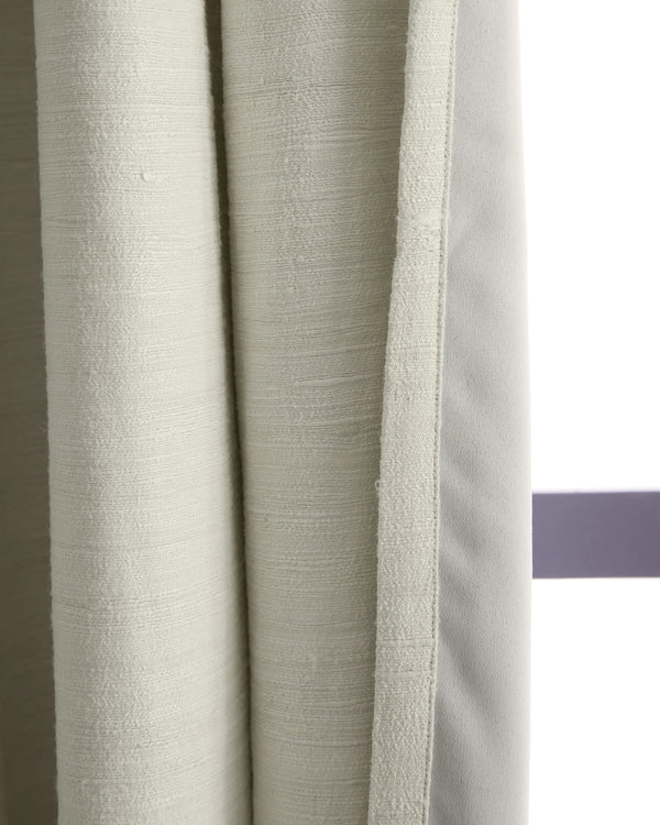 Raw Silk Room Darkening Curtain - Single Panel - 48x84 / Ivory