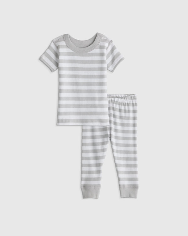 100% Organic Cotton Short Sleeve and Pant Pajama Set - 12-18M / Planets