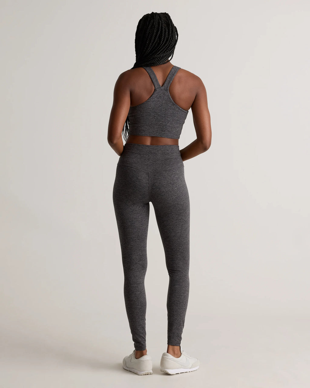 Ultra-Soft V-Neck Cropped Tank - XS / Heather Navy