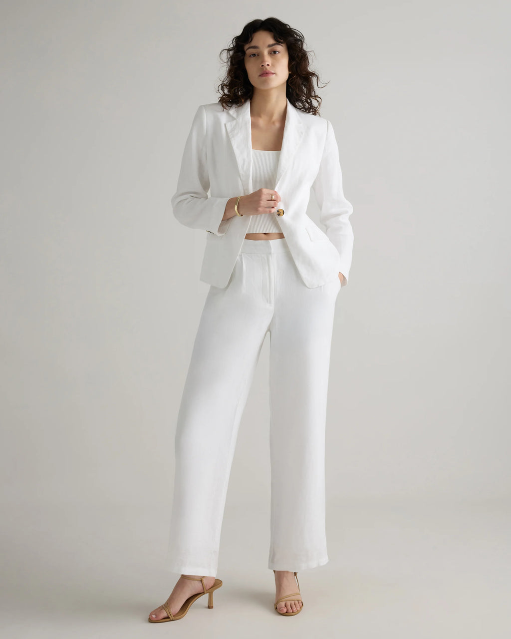 100% European Linen Structured Blazer - XS / French Blue