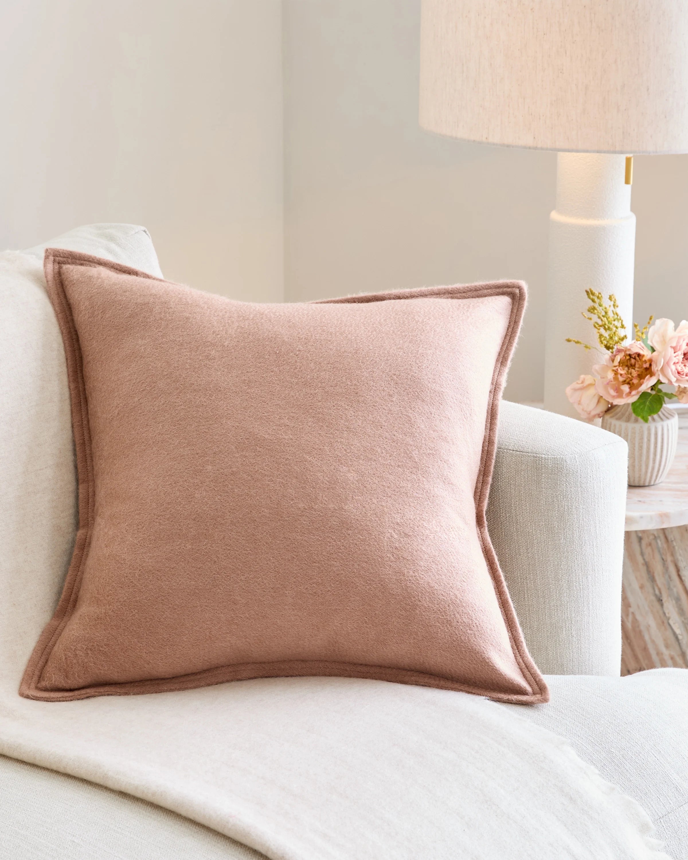 Solid Cashmere Pillow Cover - 20x20 / Camel Secondary image