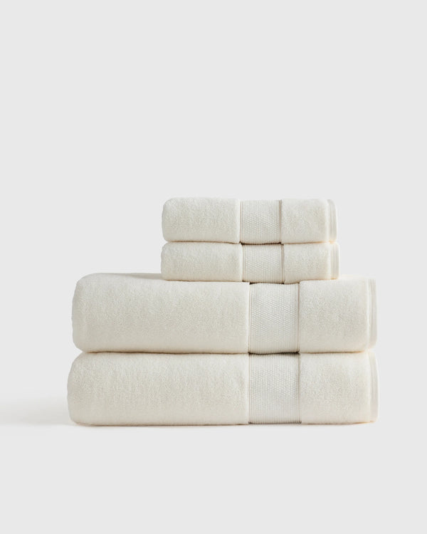 Classic Organic Turkish Cotton Bath Sheet Bundle (4 pieces) - One Size / White