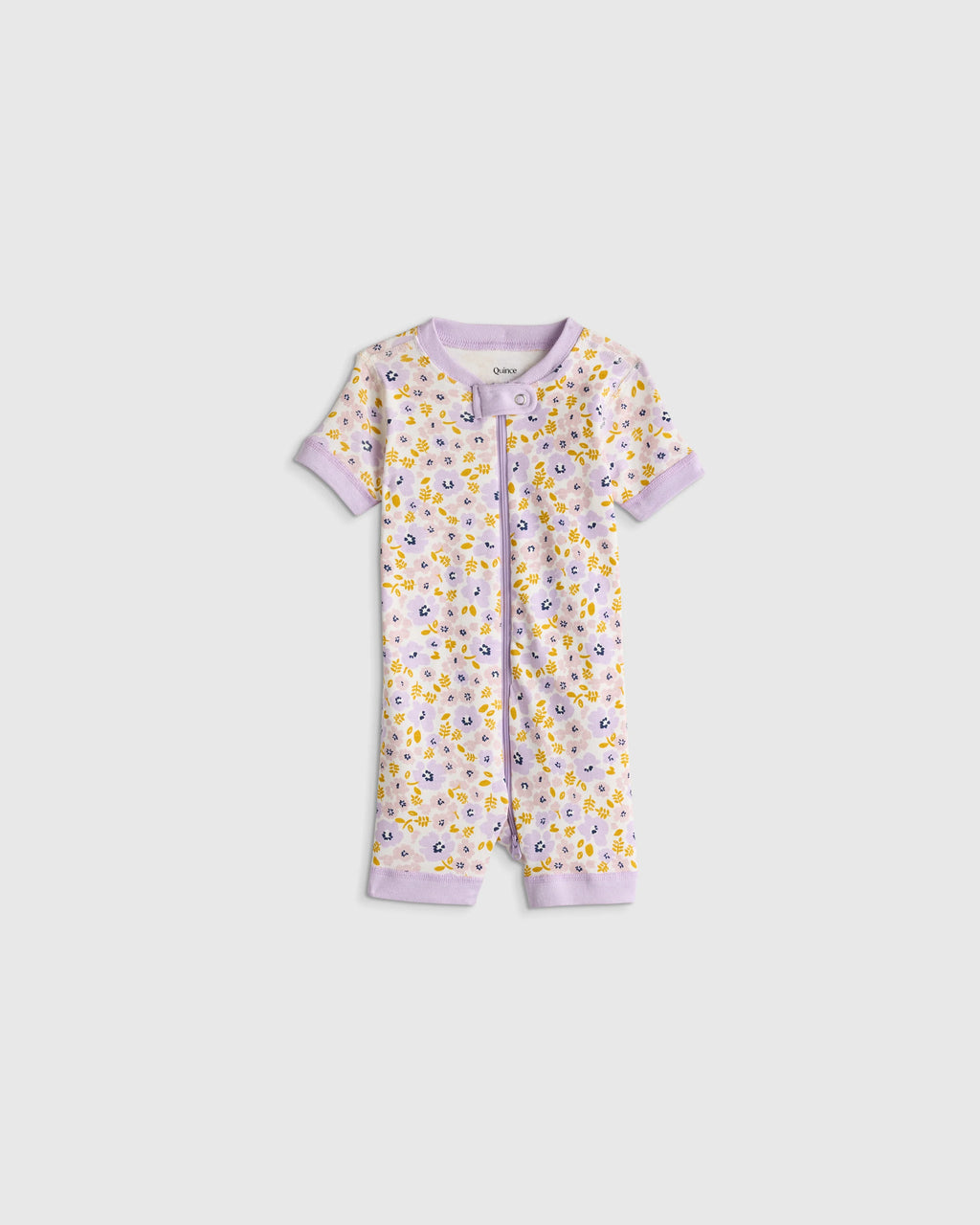 100% Organic Cotton Shortie Onesie Pajama - 0-3M / Animal Faces