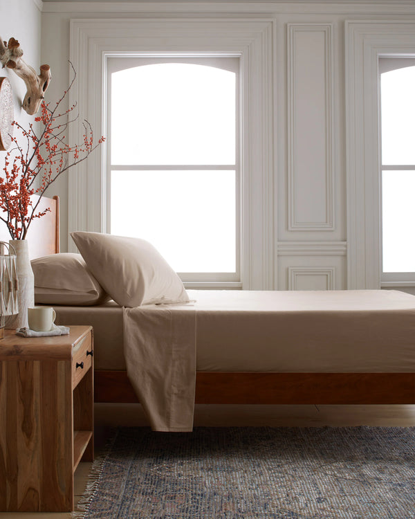 Organic Brushed Cotton Sheet Set - Twin / Toffee