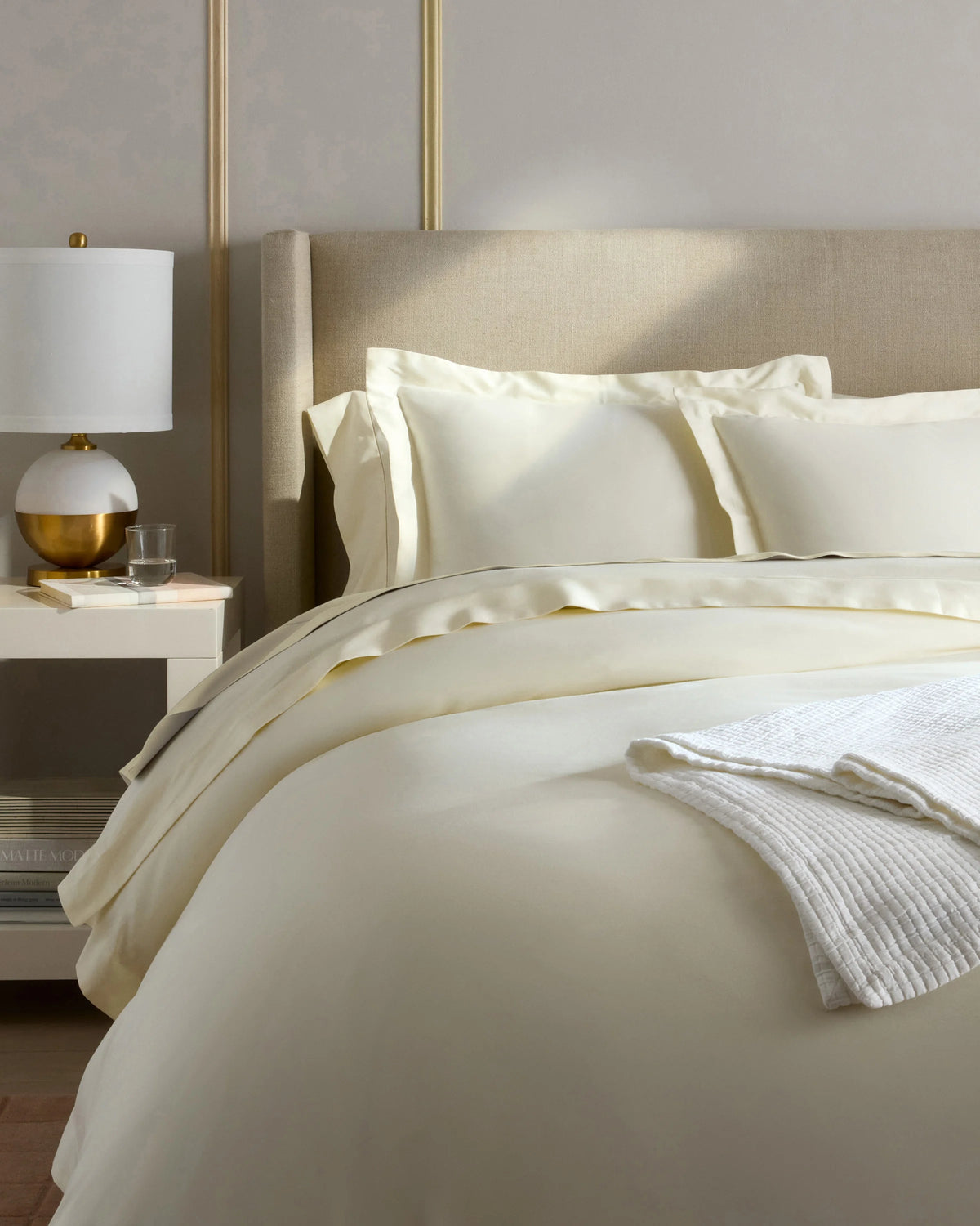 Signature Giza Cotton Sateen Duvet Cover Set - Twin / Sand