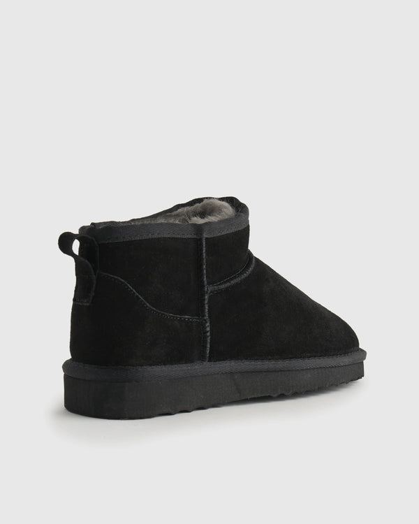 Australian Shearling Mini Boot - 6 / Black