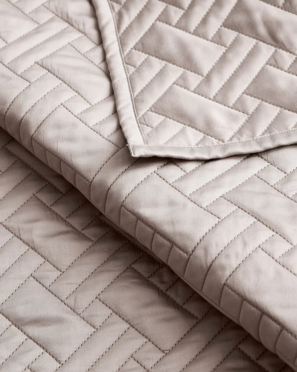 Organic Cotton Basketweave Quilt Set - Twin / Mineral