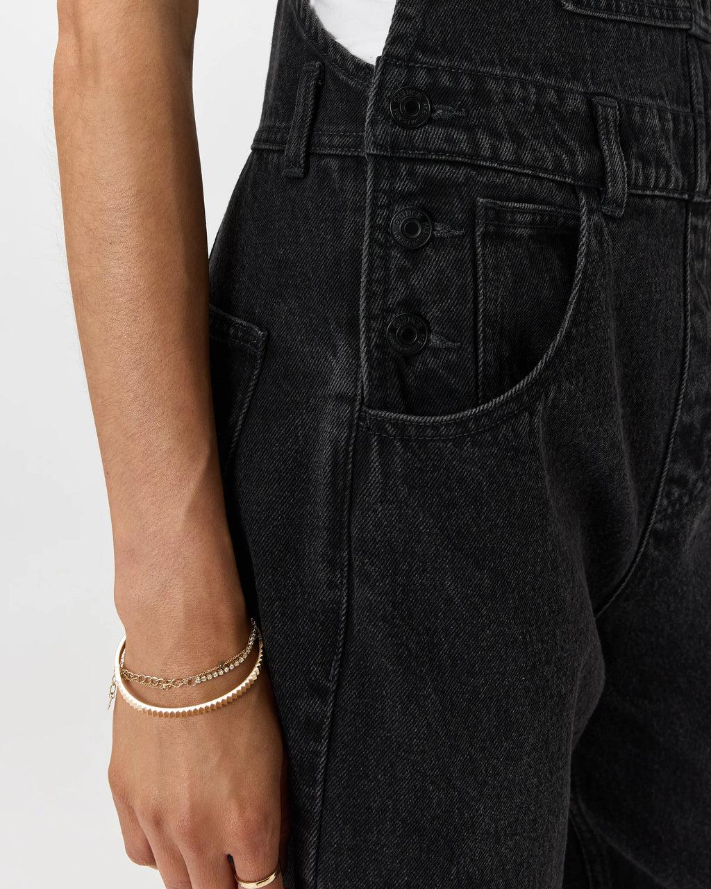 100% Organic Denim Overalls - XS / Mascara Black