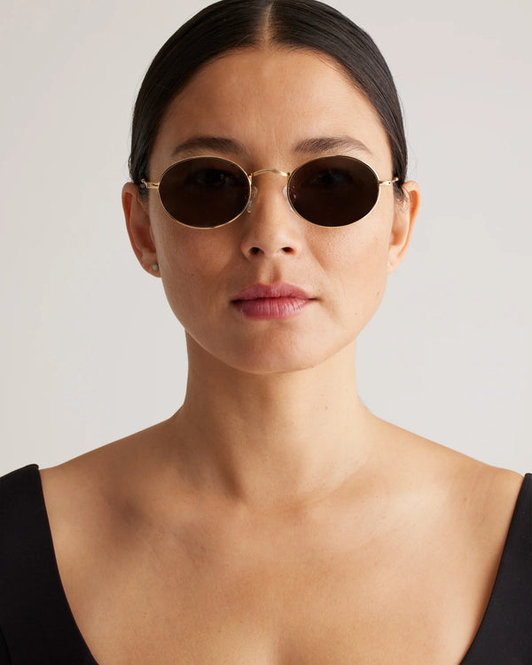 Venice Polarized Stainless Steel Sunglasses - Standard / Gold with Green lens