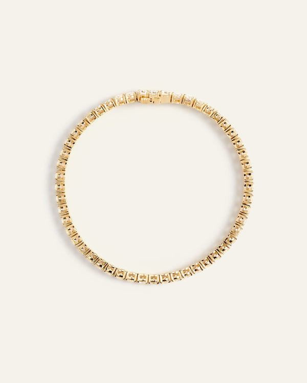 14K Gold Lab Grown Diamond Tennis Bracelet - 7ctw - 6.5" / Yellow Gold