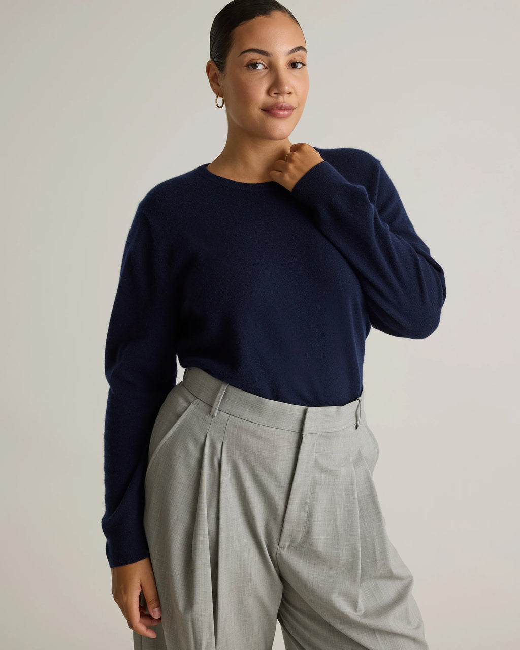 Mongolian Cashmere Crewneck Sweater - XS / Ivory