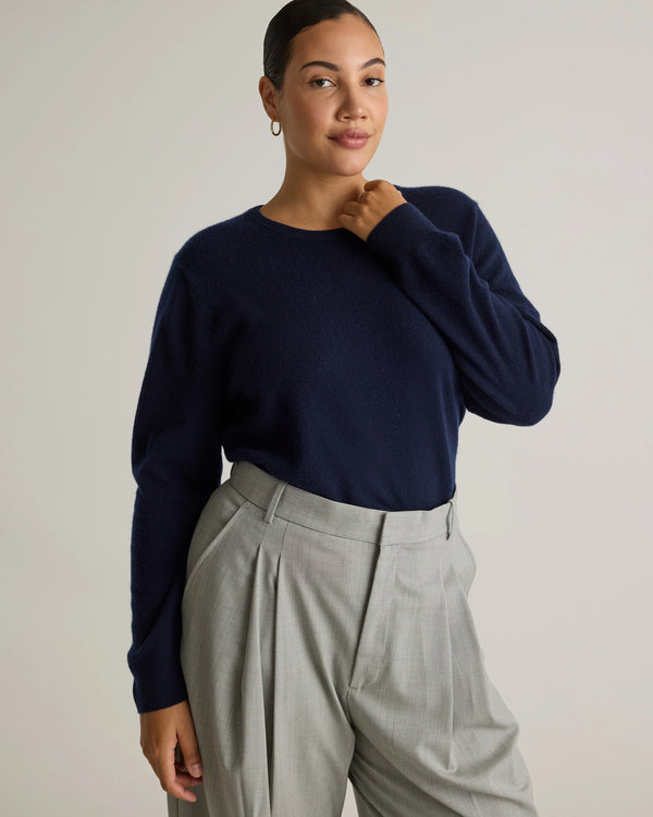 Mongolian Cashmere Crewneck Sweater - XS / Ivory