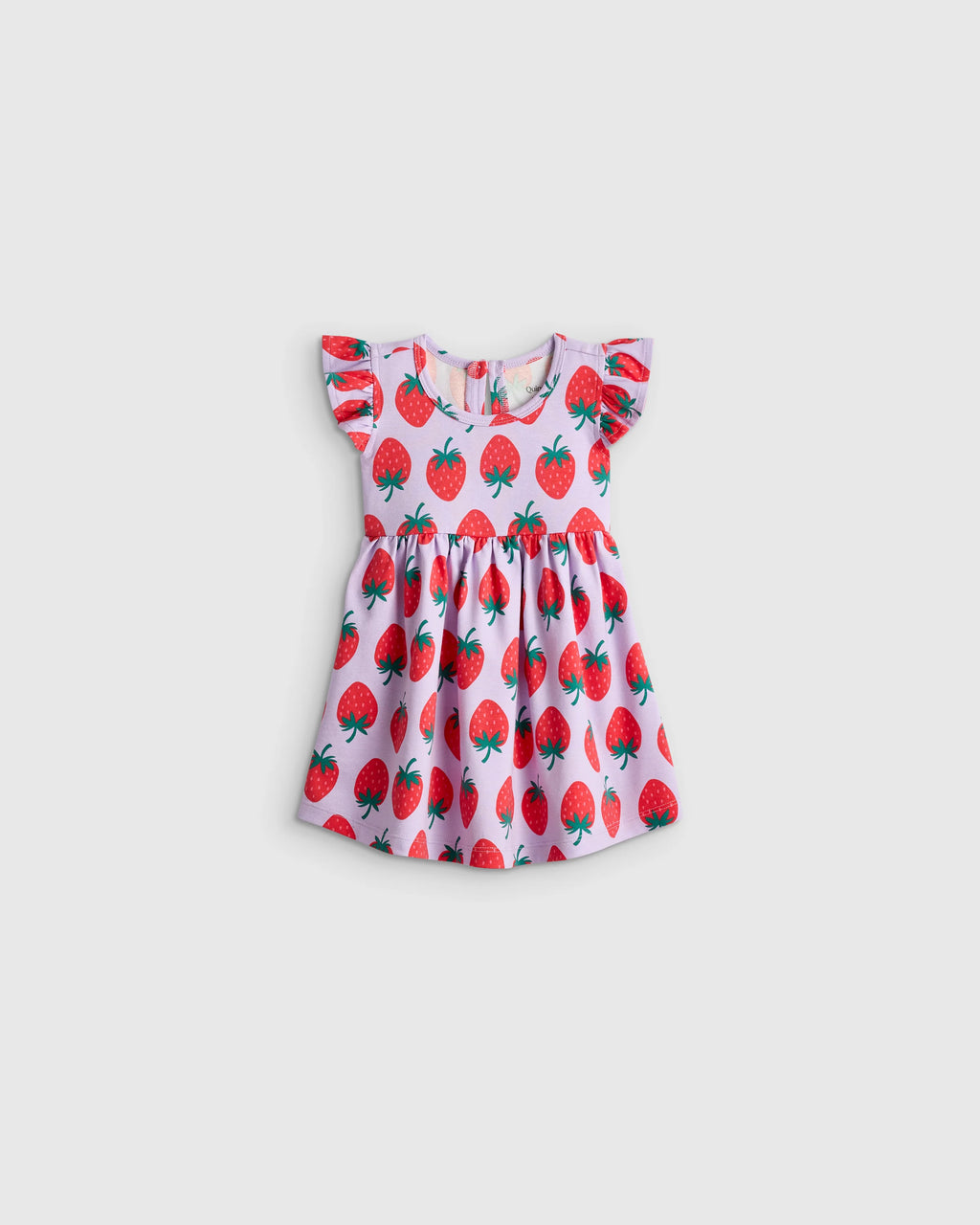 Organic Cotton Sleeveless Ruffle Dress - 3-6M / Aqua Daisy