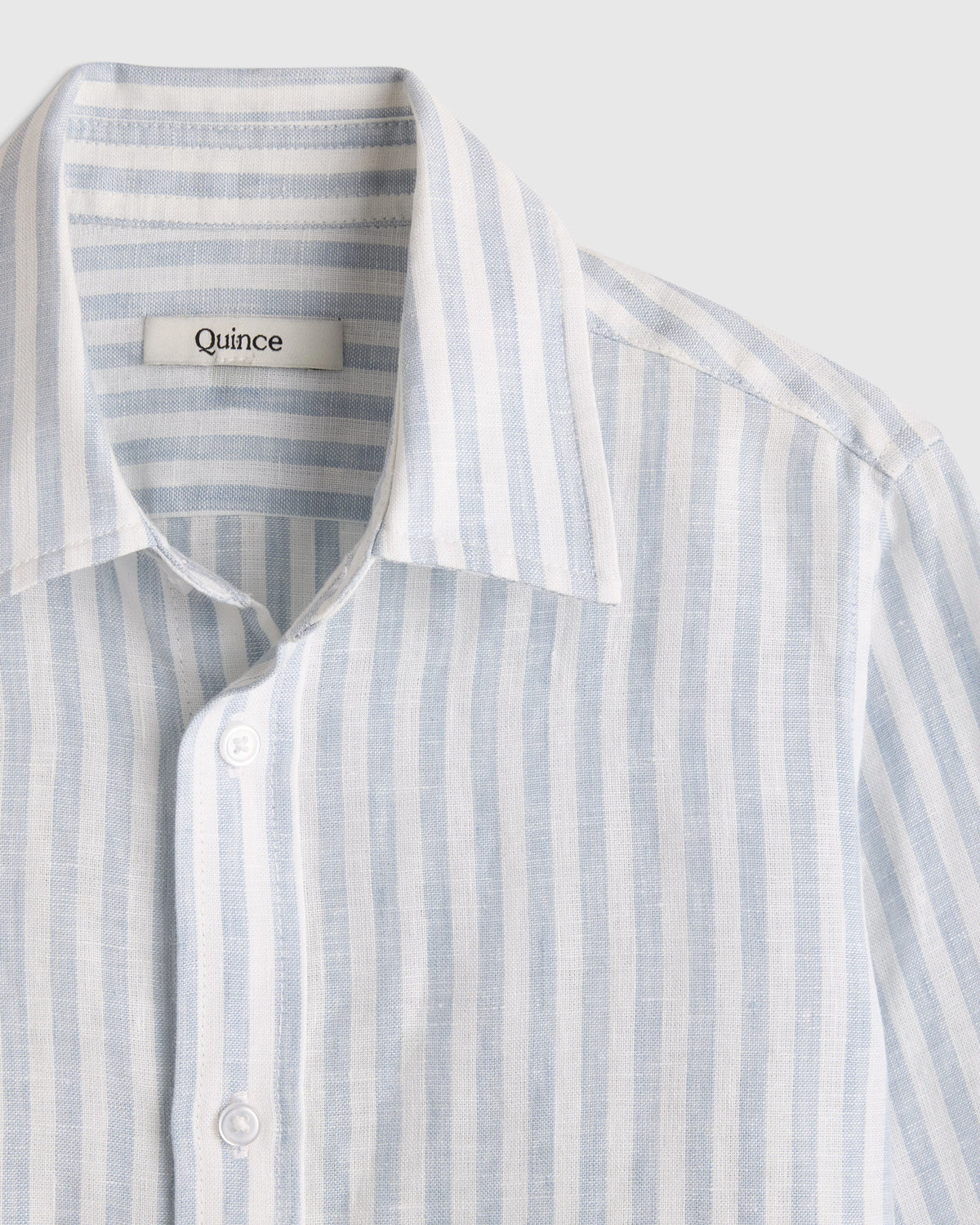 100% European Linen Long Sleeve Shirt - 2T / Sky Blue Mariner Stripe