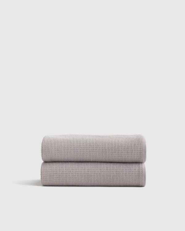 Turkish Waffle Terry Bath Towel (Set of 2) - One Size / White