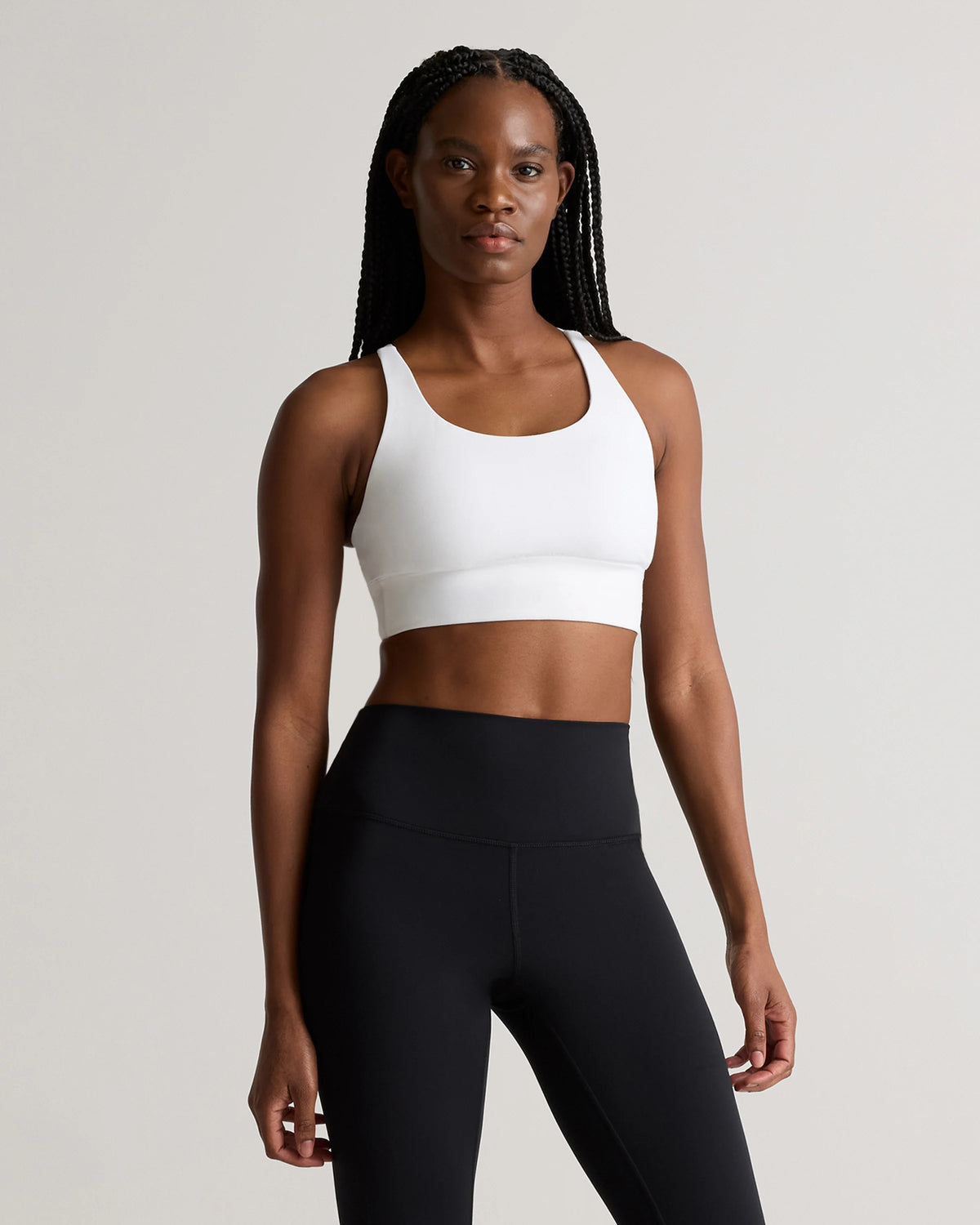 Power-Up Long Line Strappy Sports Bra - XS / Classic White Main image