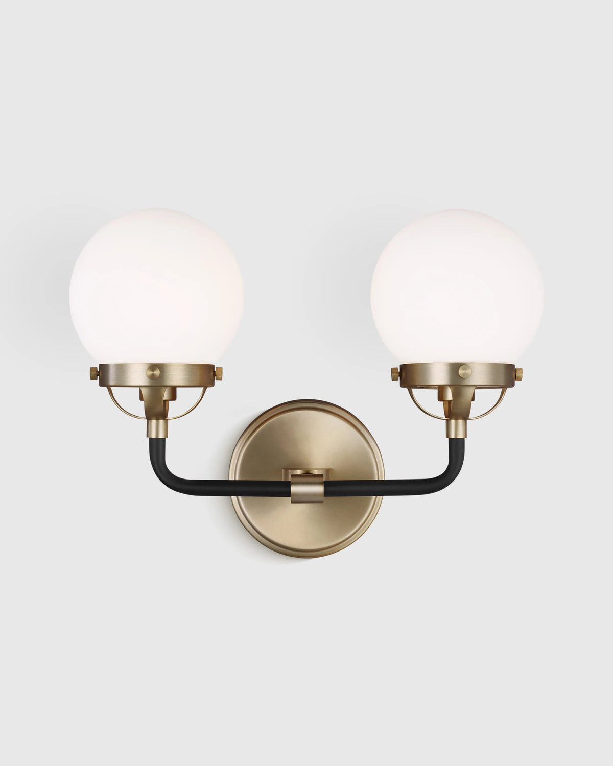 Double Globe Steel Sconce - One Size / Black Main image