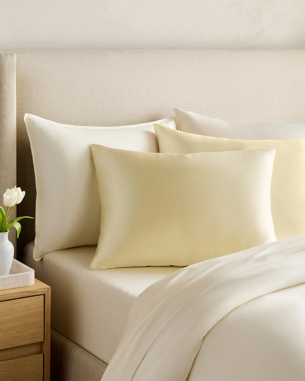 100% Mulberry Silk Pillowcase - Standard / White