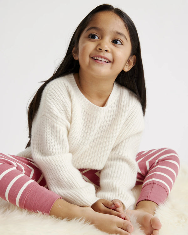 Washable Cashmere Fisherman Tunic Sweater - 2T / Ivory